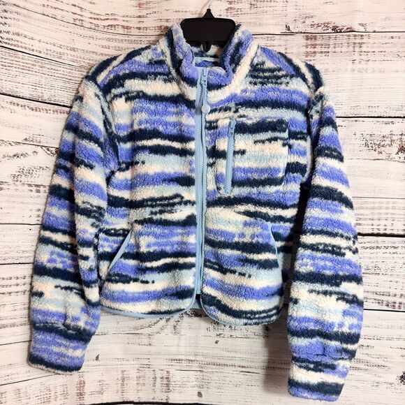 Athleta Girl Jacket Size Large So Toasty Tugga Sherpa Full zip up Cozy Fuzzy - Picture 2 of 12